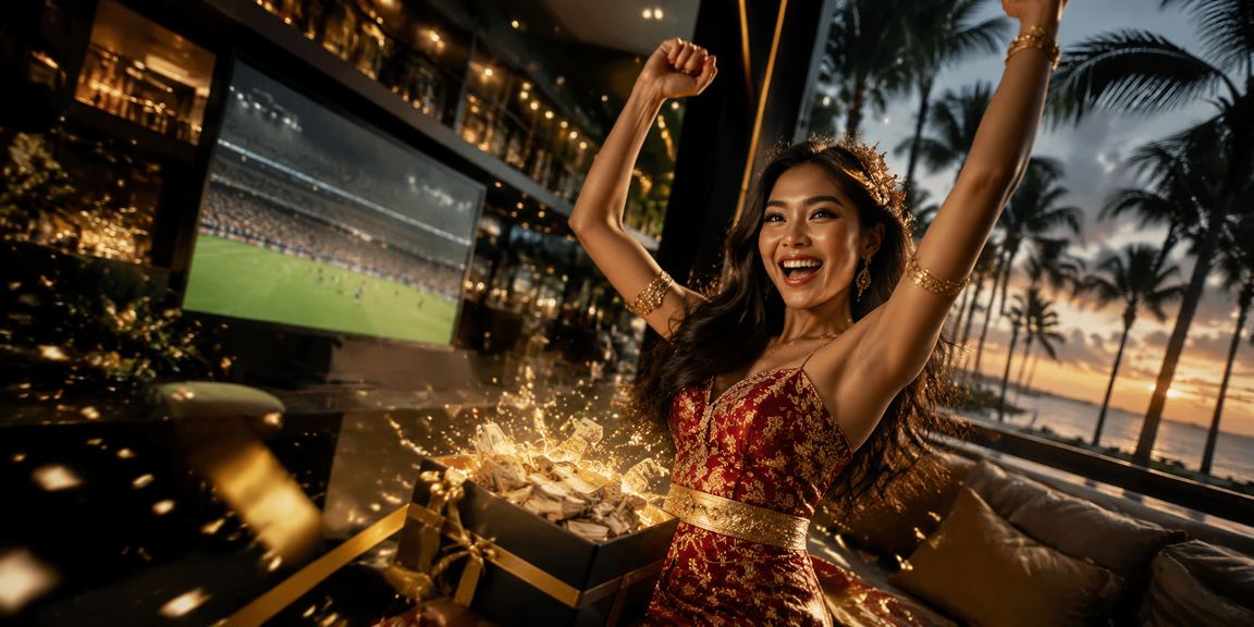 Suasana festival dengan permainan kasino dan hiburan malam yang berwarna-warni